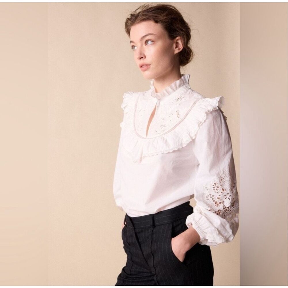 St. Roche 100% Organic Cotton Clair Top Milky White Size 6 - Picture 4 of 7